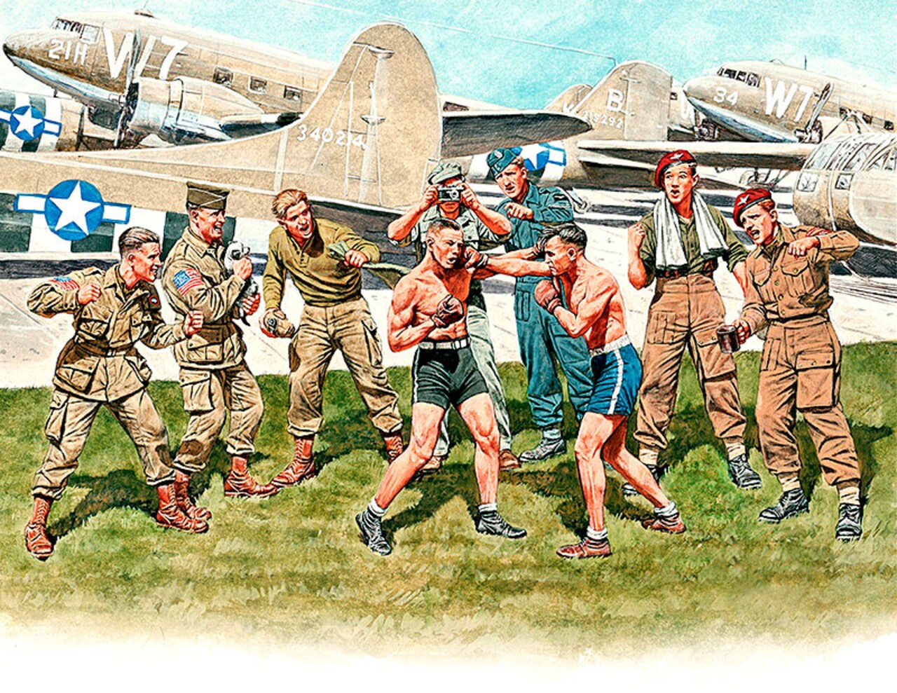 Master Box LTD 1/35 M Friendly boxing match British and American paratroopers, WW II era Plastic Model